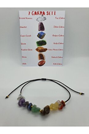 Doğal 7 Çakra Taşı Bileklik Orijinal Doğal Taş