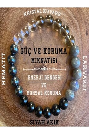 Gerçek Doğal Taş Güç Ve Koruma Mıknatısı Bileklik