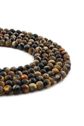 Pat Pat Akik Doğal Taş Parlak Sarı Küre Kesim 6mm Dizi