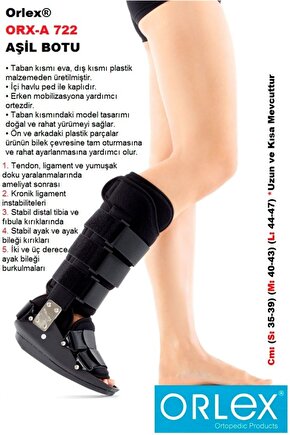 Orx-a 722 Aşil Botu Uzun (tendon, Ligament Ve Doku Yaralanmalarında Ameliyat Sonrası Kullanılır)