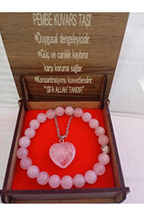 Kutulu Doğaltaş Kolye Bileklik Seti