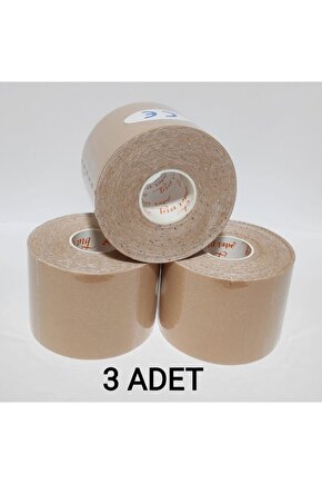 Kinesio Ten Rengi Sporcu Ağrı Bandı 3lü -Pakette 3 Adet- 5cm X 5m