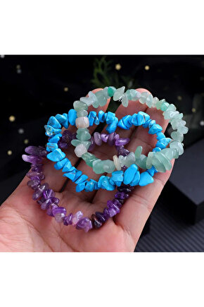 3 LÜ SET KIRIKTAŞ BİLEKLİK (AMETİST-TURKUAZ-AVENTURİN)