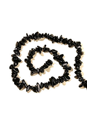 OBSİDYEN KIRIKTAŞ DİZİ 80CM UZUNLUK