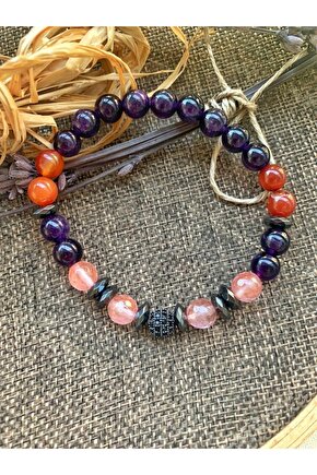 Ametist, Pembe Kuvars ve  Akik Bileklik