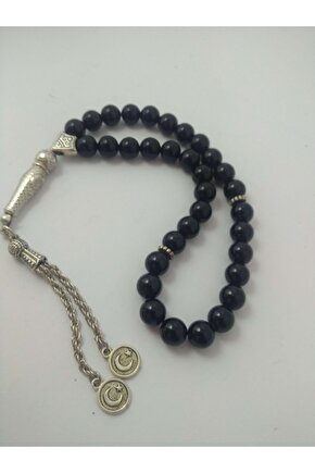 Siyah Akik Taşı (stres Taşı) Tespih  Doğaltaş Tespih