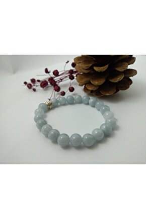 Akuamarin Taşı Bileklik  Doğaltaş Unisex Bileklik