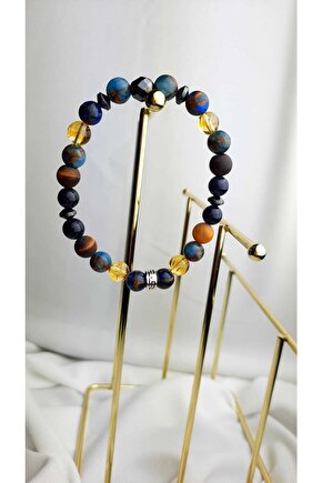 Murano Kuvars Sitrin Yıldız Taşı Hematit Kaplan Gözü Adrastos Model Doğal Taş Bileklik