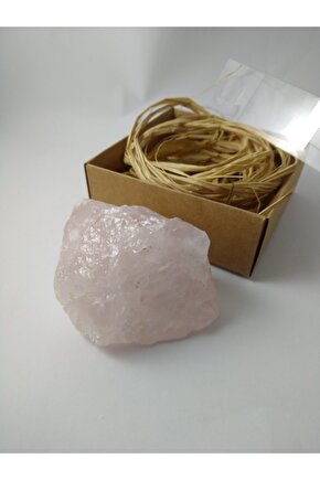 Pembe Kuvars Taşı Biblo Ham Doğaltaş Biblo (153 Gr)