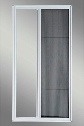 Plise Pileli Sürgülü Kapı Sinekliği ( Demir Kapı,pimapen Kapı)0,90 Cm-0,210 Cm - Beyaz