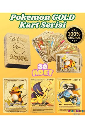 Orijinal Pokemon Kart Gold Serisi 30lu Paket - Pokemon Oyun Kartları - Pikachu Koleksiyonluk Kartı