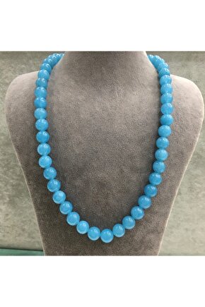 Gümüş Klipsli Doğal Mavi Kuvars Taşı Kolye Bq300a