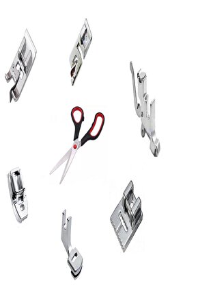 Singer Beko Zetina Janome Bindallı Brother Ev Tipi Dikiş Makine Altı Parça Ayak Seti MAKAS HEDİYELİ