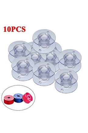 Yeni Model Ev Tipi Dikiş Makinesi Masurası Plastik Beyaz-mavi Şeffaf (10 ADET)