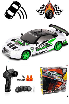Oyuncak Uzaktan Kumandalı Aksesuarlı 2.4G Şarjlı 1:24 Drift Arabası 4x4 +4Yedek Tekerlek +15KmHız