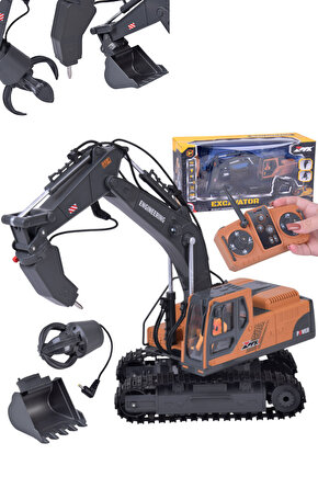 14 Kanallı 2.4 Ghz Uzaktan Kumandalı Ekskavatör RC 3ü 1 Arada Başlık (Pençe, Kırıcı, Kepçe)