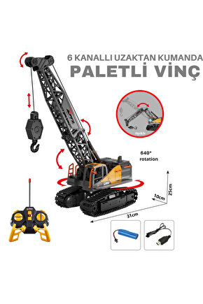 Oyuncak 40 Mhz Uzaktan Kumandalı Işıklı İş Makinası RC Ekskavatör Vinç Paletli