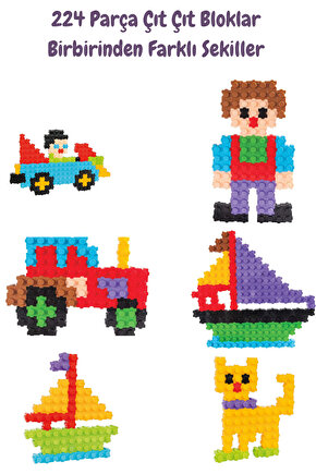 Oyuncak Çıt Çıt Bloklar 224 Parça Aktivite ve Tasarım Gelişim Oyuncağ