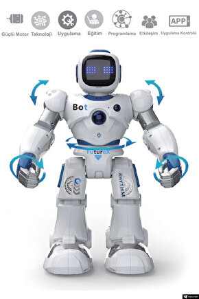 Eğlendirici Akıllı Kumandalı Şarjlı İnteraktif Akıllı Büyük Robot Müzik Hikaye ve Eğitici Özellikler