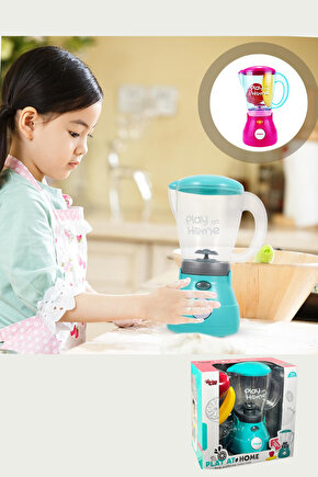 Mavi Blender Oyuncak Işıklı Aksesuarlı Gerçekçi Hareketli Blender Evcilik Aktivite Oyunu