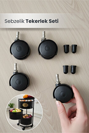 Sebzelik Tıpalı Tekerlek Seti Çok Amaçlı Tekerlek Seti