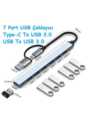 Type-C + USB To USB3.0 Hub Çoklayıcı 7 in2 Macbook Laptop Tablet Telefon Uyumlu Çevirici Dönüştürücü