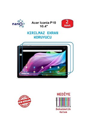 Acer Iconia P10 10.4 İçin Uyumlu Nano Ekran Koruyucu 9h Esnek 2 ADET