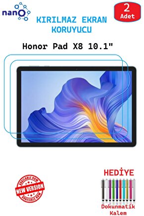 2 ADET Honor Pad X8 10.1 Tablet İçin Tam Uyumlu Ekran Koruyucu Şeffaf Cam Nano HD Esnek Kırılmaz