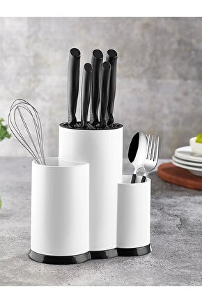 Tezgah Üstü Bıçaklık Kaşıklık Ve Kepçelik Düzenleyici Organizer - Beyaz