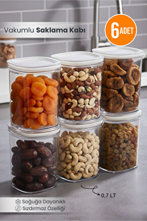 6lı Clario Sızdırmaz Saklama Kabı Vakumlu Erzak Kabı 1,4 L