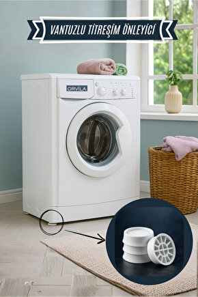 4 Adet Vantuzlu Titreşim Önleyici -Kaydırmaz -Stoper -Çamaşır Bulaşık Makinesi Ayaklığı