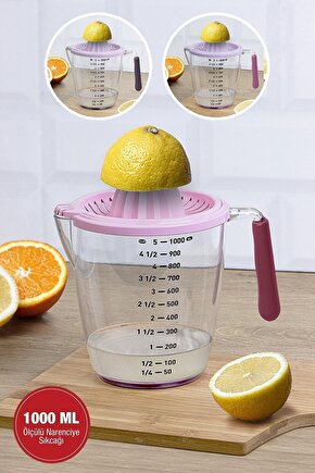 Ölçü Kaplı Pratik Limon Portakal Ve Narenciye Sıkacağı 1000 ml - (HEDİ?YE ATOM KURABİ?YE KALİBİ)