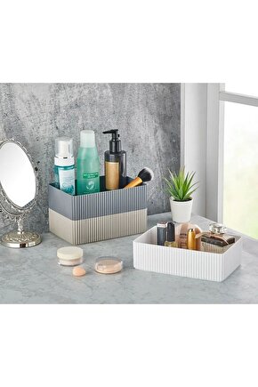 2 Adet Banyo Mutfak Makyaj Malzemeleri Düzenleyici Kat Kat Organizer Kutu