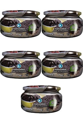 Siyah Sade Ezme Zeytin 175 gr Cam X 5li Paket