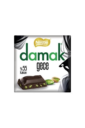 Damak Gece Antep Fıstıklı Bitter Çikolata 60 Gr 6lı Paket