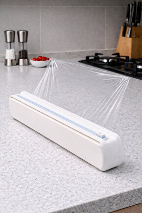 Streç Film Dispenseri | Güvenli Kesici | Pratik & Dayanıklı | Tezgah Üstü Film Kesme Aparatı