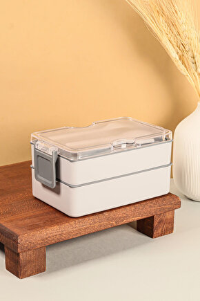 2 Katlı Sızdırmaz Soft Beslenme Saklama Kabı - Mikrodalgaya Uygun Öğle Yemeği Kabı