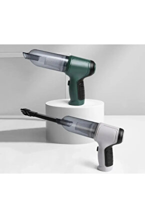 Mini Beyaz Güçlü Emiş Üfleme Özellikli Ev Araç Kablosuz Şarjlı El Süpürgesi 2in1