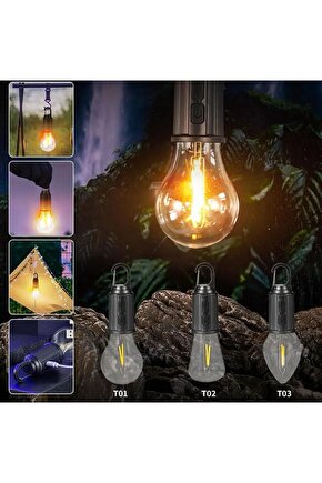Taşına Bilir Kamp Lambası Çadır İçin İlk Yardım İçin Retro Led Işık  4 Aydınlatma Modlu