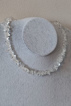 Sertifikalı Kristal Kuvars Kırıktaş Doğaltaş Kolye