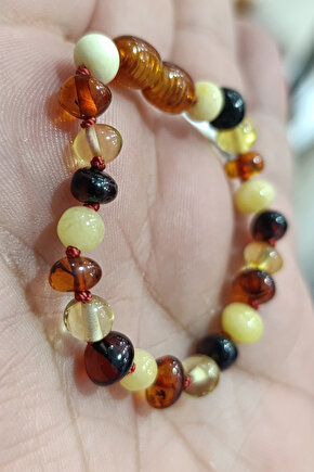 Damla Kehribar Sertifikalı  Natural Doğal Bebek Bileklik