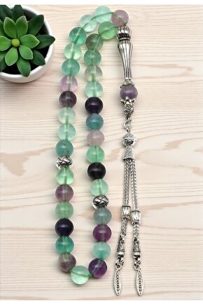 Florit Doğal Taş Tesbih 8 mm Küre Kesim