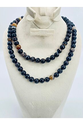 Göz Akik Doğal Taş Mala 8 mm