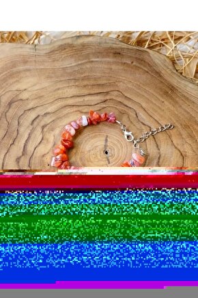 Gerçek Doğaltaş El Yapımı Akik Taşı Kırıktaş Ayarlanabilir Bileklik