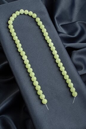 Fosforlu Sıkma Doğal Taş Parlak Limon Küre Kesim 8mm Dizi