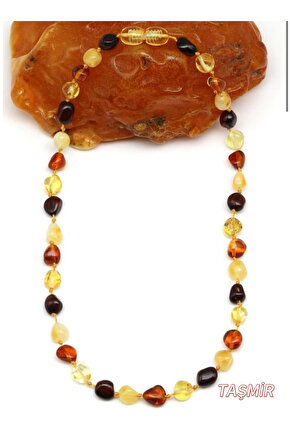 Damla Kehribar Bebek Diş Kolyesi 33 CM ( A Kalite )