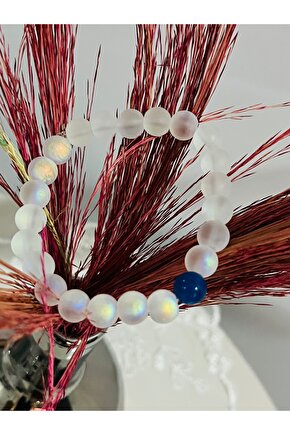 Parlak Reflektörlü Karanlıkta parlayan , Lapis Doğal Taş kombinli bileklik . Hediyelik Bileklik