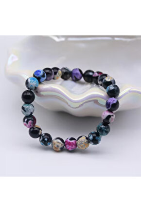 Ateş Akik Doğaltaş Bileklik – Enerji ve Canlılık Veren Çok Renkli Tasarım