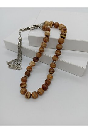 Tibet Akiği Tespih  Akik Taşı Doğaltaş Tespih- Mdl-1038