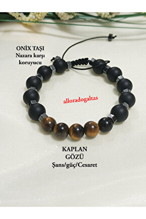 Kaplan Gözü Mat&onix Taşı Bileklik